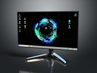 现代（HOD）华硕液晶显示器3D模型 一款集时尚、科技与细节于一身的数字创作